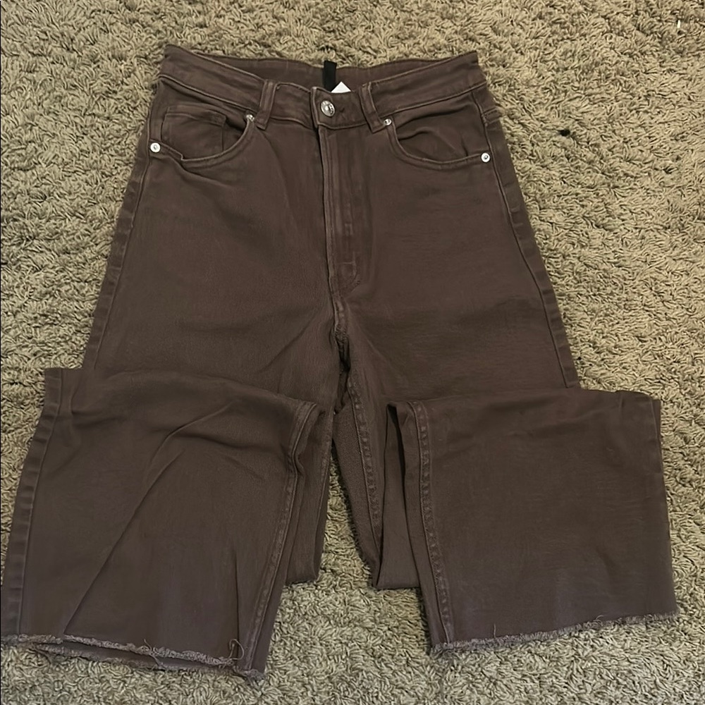 H&M Brown Straight Leg Jeans